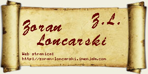 Zoran Lončarski vizit kartica